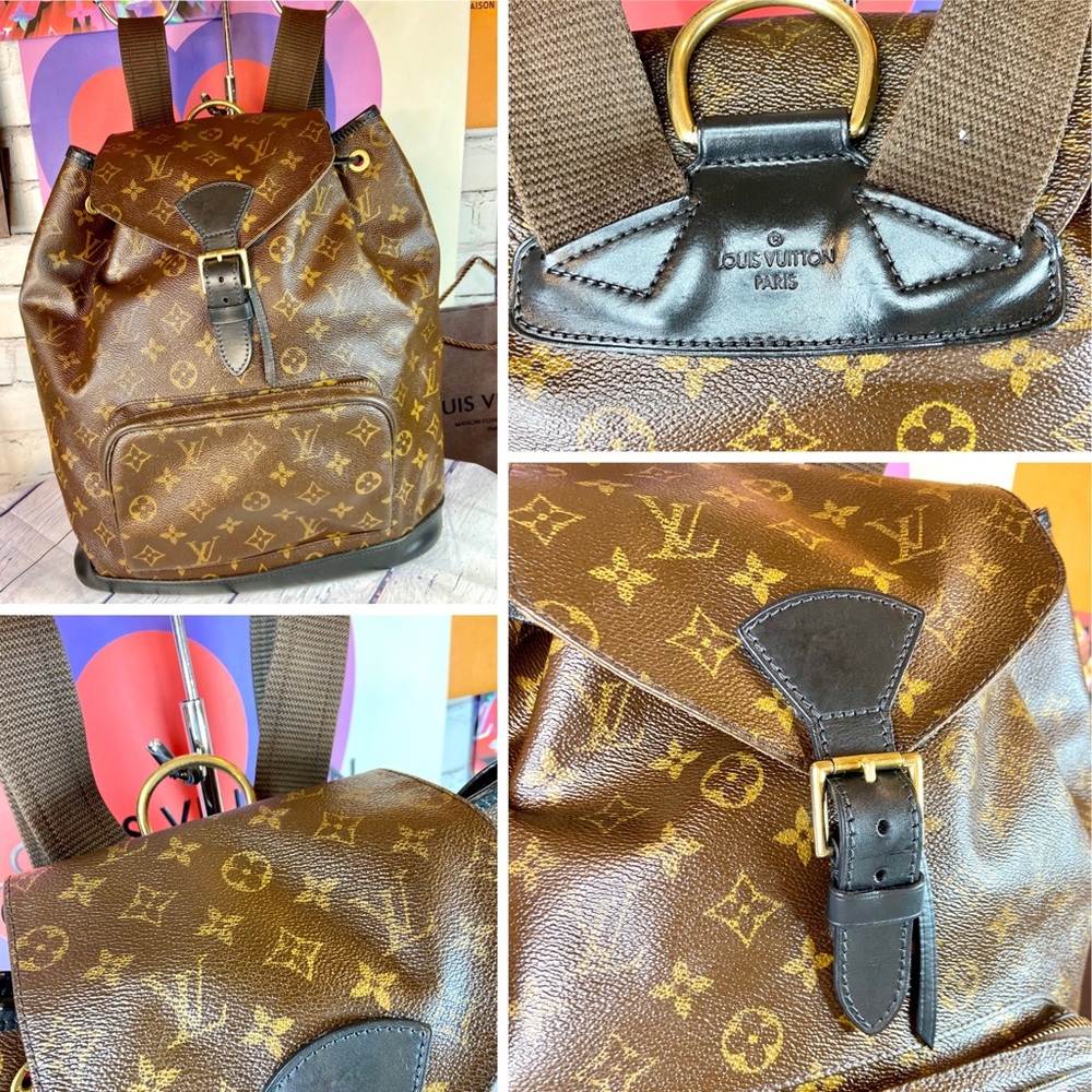 Louis Vuitton Montsouris GM backpack custom dyed black with organizer - Picture 11 of 16